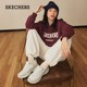 Skechers Almond Mocha Bear Dad Shoes Autumn and Winter Women's Casual Sports Shoes White Shoes Fashionable and Versatile Panda Shoes