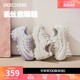 Skechers Lace Honey Cake Shoes Women's Light Daddy Shoes 2025 Autumn and Winter Thick Sole Heightening Casual Sports Shoes White Shoes