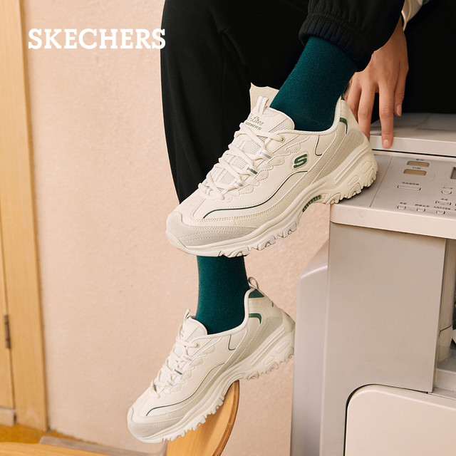 Skechers Mocha Bear autumn and winter women's shoes classic panda shoes dad shoes thick sole heightening casual sports shoes