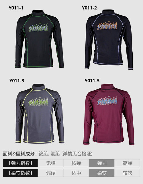 Yingfa casual surfing suit swimsuit beach suit swimming diving long sleeve sunshade men's ladies surfing top