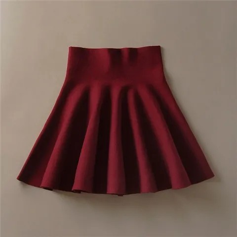 Winter skirt Children's winter bottom skirt Short high -waisted A -line puff skirt Various autumn and winter knitted umbrella skirt