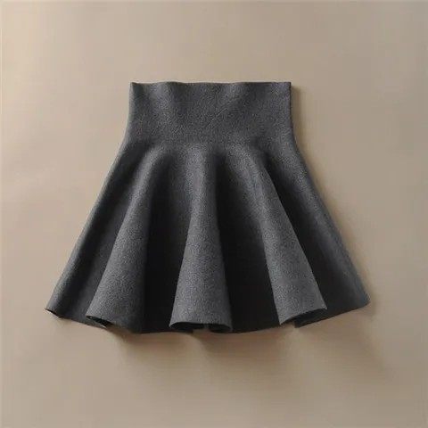 Winter skirt Children's winter bottom skirt Short high -waisted A -line puff skirt Various autumn and winter knitted umbrella skirt