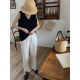 Daisy BellisPerennis2023ss Age-reducing naval collar black sleeveless black pressed pleated shirt linen