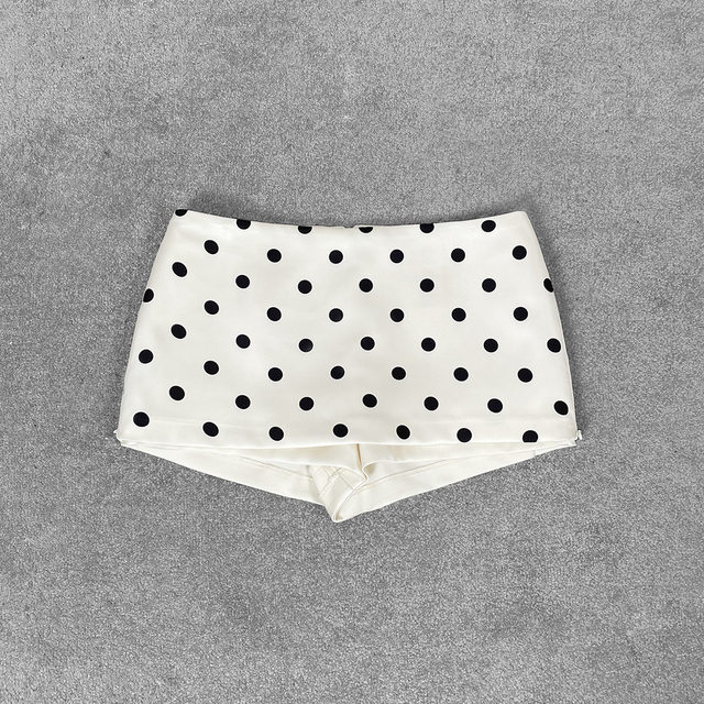 Allawell Spring and Summer 2025 Original fabric Side zipper Two-wear mini skirt pants Retro hip-packing women's short skirt