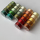 Qujiang Liuxiang upgraded flower-wound thread imitation silk 60 meters small roll mercerized velvet thread solid color split-free thread not easy to slip