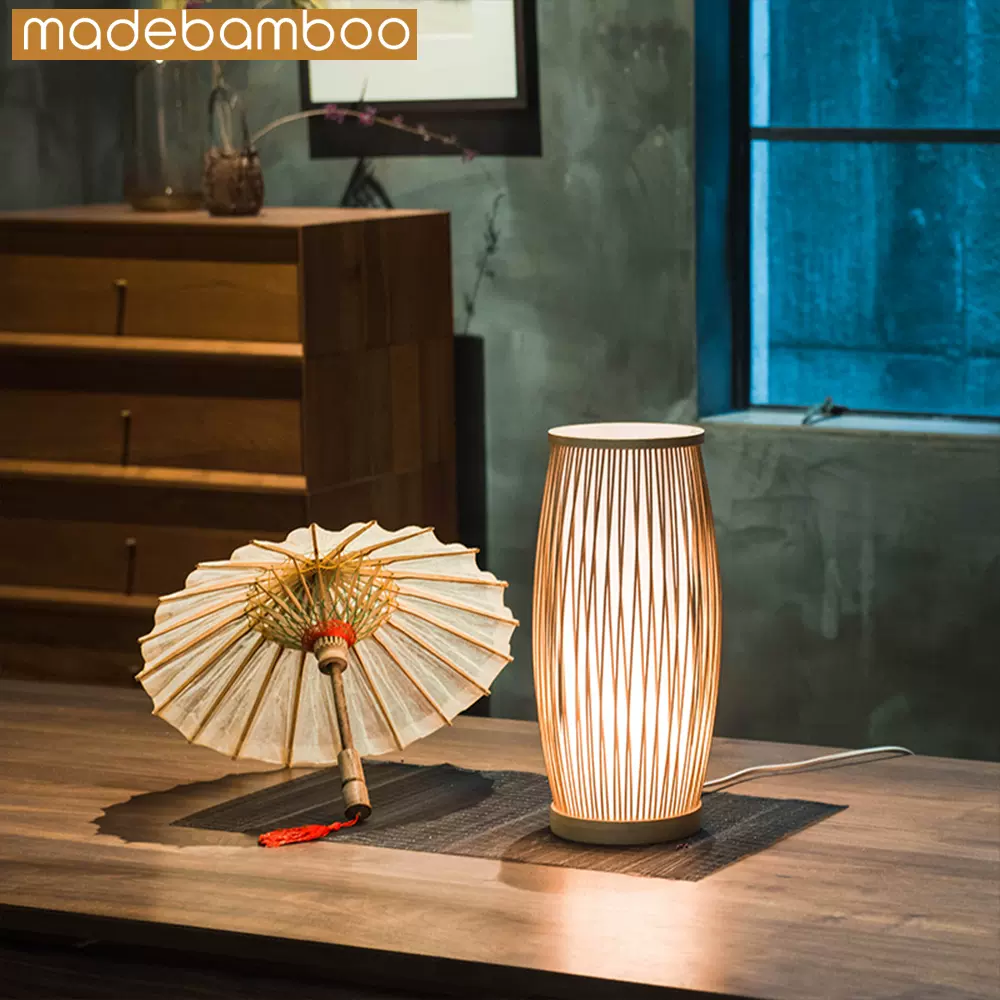 斯雨 十竹九造裝飾小檯燈日式竹編燈臥室牀 斯雨 十竹九造裝飾小檯燈日式竹編燈臥室牀