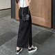 Black one-step skirt for women in spring and summer new long skirt straight temperament slim skirt versatile slit hip-covered skirt