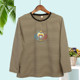 Middle-aged mother autumn long-sleeved 2025 new round neck plus fat pure cotton ladies hot selling tops striped t-shirt