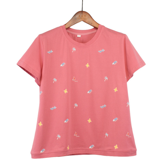 2025 middle-aged mothers summer style trendy large-size women's short-sleeved new style hot-selling versatile belly-reducing age-reducing cotton T-shirt