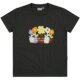 RAPPEYE potted plant embroidered round neck short-sleeved t-shirt for women American retro hottie slim short right shoulder slim top
