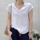 
JTENGC Jiteng 2025 summer new embroidery pattern design V-neck short-sleeved loose T-shirt women's top 960