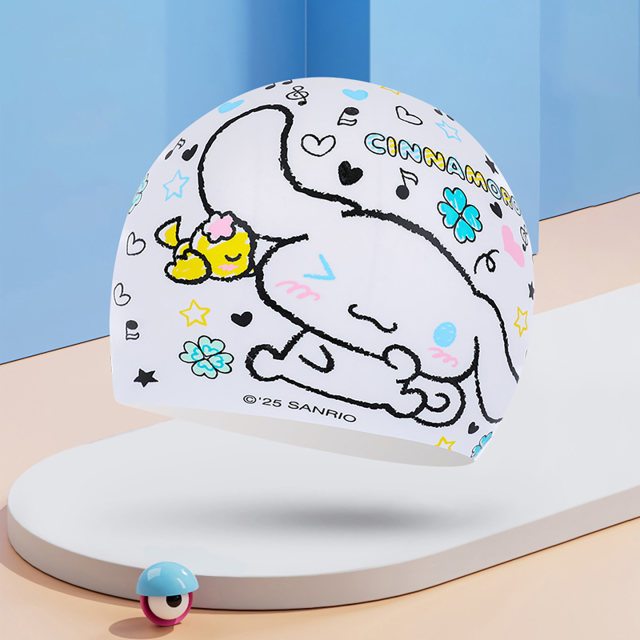 Zhuke silicone swimming cap waterproof hair care ears zoke big ear dog girl long hair non-slip without heads swimming training