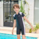 Zhouke children's swimsuit one-piece boxer short-sleeved swimming training zoke boys hot spring quick-drying swimming trunks for middle and large children
