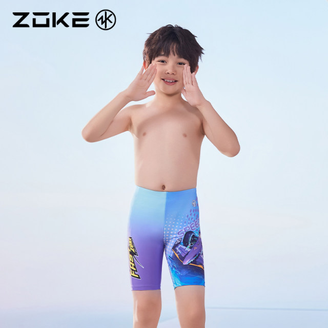 
Zhouke children's swimsuit boys five-point professional racing training zoke mid-large children's quick-dry boys' new swimming trousers