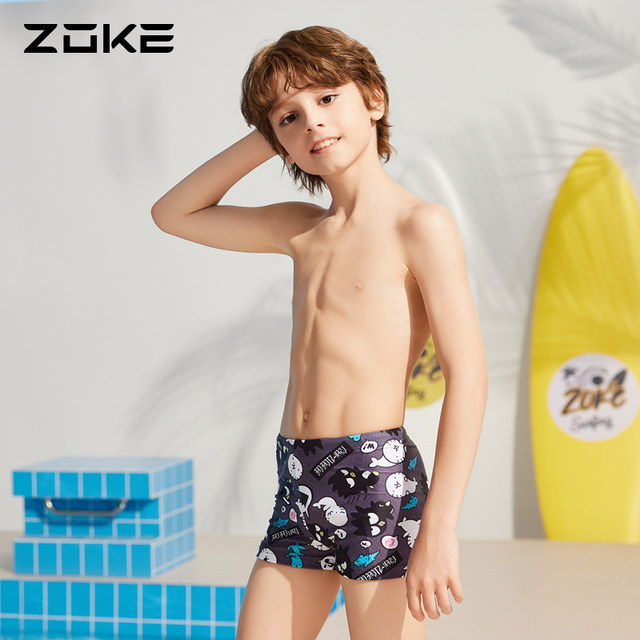 Zhouke children's swimsuit boys' flat corner professional swimming training zoke quick-drying medium-sized children's Sanrio competition swimming trousers