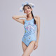 Zhouke women's one-piece swimsuit triangular seaside vacation 2025 new swimsuit blue big ear dog sea salt jade gui dog