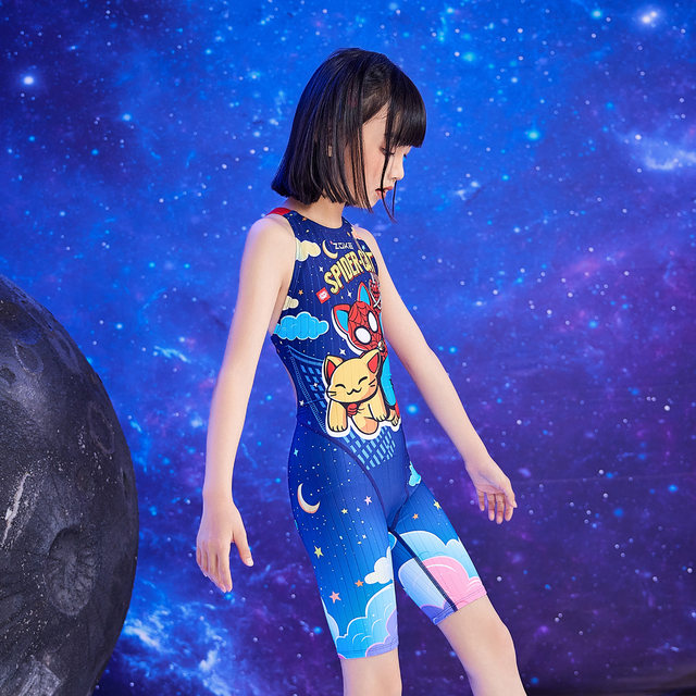 Zhouke children's swimsuit one-piece triangle professional swimming training zoke girls five-point quick-drying racing middle and older children