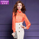 
Fei Mengyi printed design shirt women's long-sleeved spring outfit high-end fashionable and light and transparent small top