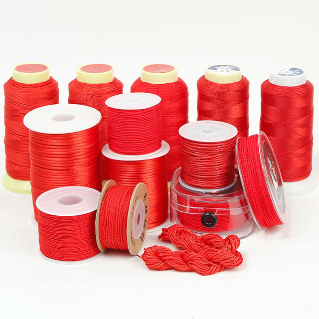 
Red rope braided rope necklace men and women braided handmade zodiac year DIY material knot rope braided thread pendant lanyard