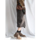 Large size skirt fairy-looking women's sweet 2025 new autumn and winter slim brown plaid high-waisted A-line skirt mid-length