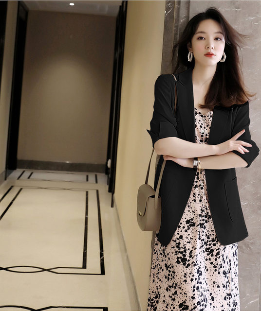
Large size women's new 2025 thin suit summer gentle style dress two-piece fat mm slimming meat cover set
