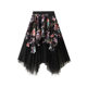Gauze skirt palace printed irregular mesh skirt long skirt temperament fairy skirt mid-length skirt sweet 1503

