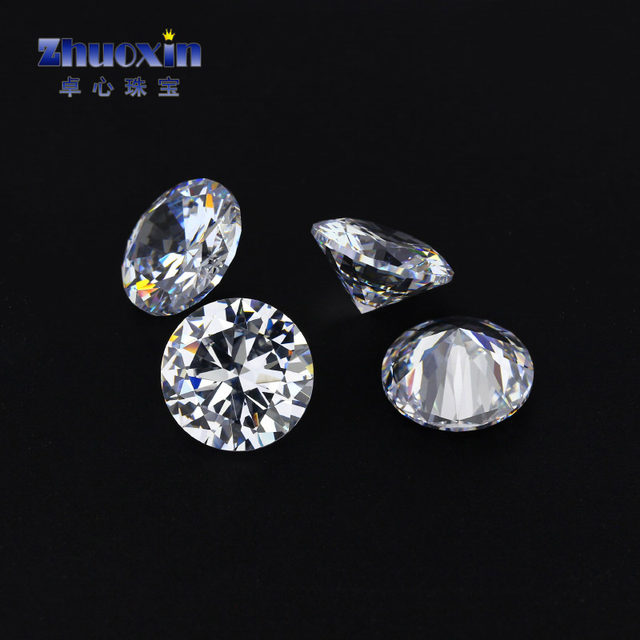 Round white synthetic cubic zirconia zircon loose stone Wuzhou artificial gemstone CZ micro-wax inlaid stone DIY broken diamond