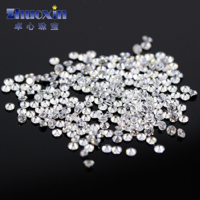 Round white synthetic cubic zirconia zircon loose stone Wuzhou artificial gemstone CZ micro-wax inlaid stone DIY broken diamond