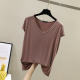 Modal white T-shirt for women short-sleeved slim short summer clothing 2025 new women tight v-neck black top
