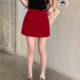 Temperament white and red suit short skirt skirt for women in spring and autumn new high-waisted sweet hot girl versatile A-line skirt
