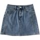 Blue denim short skirt for women 2025 spring and summer retro high waist A-line skirt large size versatile ins slim hip skirt