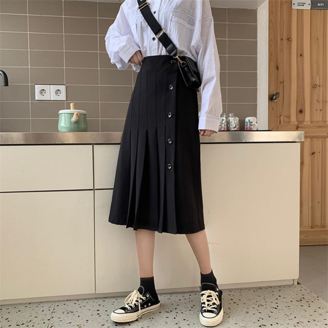 Large -size skirt in the long skirt in the long skirt, a piece of A -line skirt, fat mm, thin women's wild skirt spring and summer