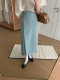 Suit skirt 2025 spring and summer slit temperament mid-length skirt large size slim and versatile hip-covering A-line skirt high-end