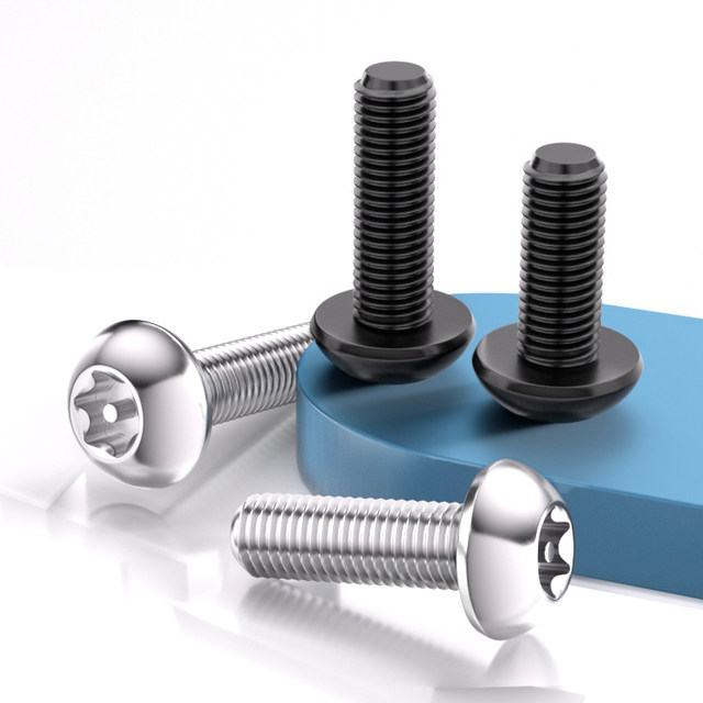 Black 304 stainless steel inner plum blossom anti-theft screw round head screw pan head with stud bolt m3M4M5M6M8M10