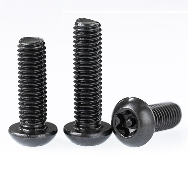 Black 304 stainless steel inner plum blossom anti-theft screw round head screw pan head with stud bolt m3M4M5M6M8M10