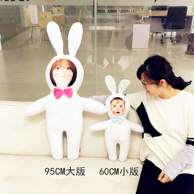 Customized Doll Rabbit Plush Toy Doll Real Rabbit Photo Doll 214 Valentine's Day Gift for Girls