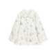 Ruibbit white musical notes imitation rabbit fur coat round neck long sleeve autumn and winter top plush cute subculture girl