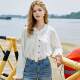 A02 Blade Black Low Low Large Fun Sleeve Women's Shirt 2025 Spring Sweet and Constellation Simple Jacket