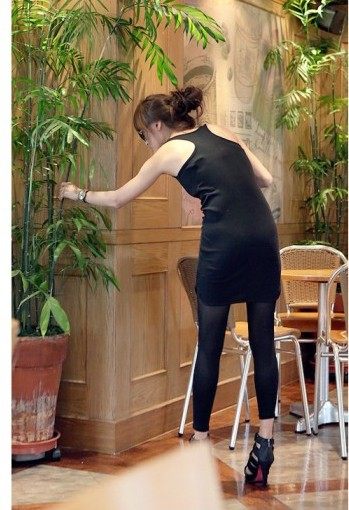 Pure cotton spring and summer base shirt suspender vest skirt women's I-line dress mid-length hip slim vest