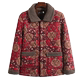 Mom's cotton-padded jacket with velvet and thickened winter new style floral cotton-padded jacket for middle-aged and elderly people fashionable elastic lapel cotton-padded jacket for women
