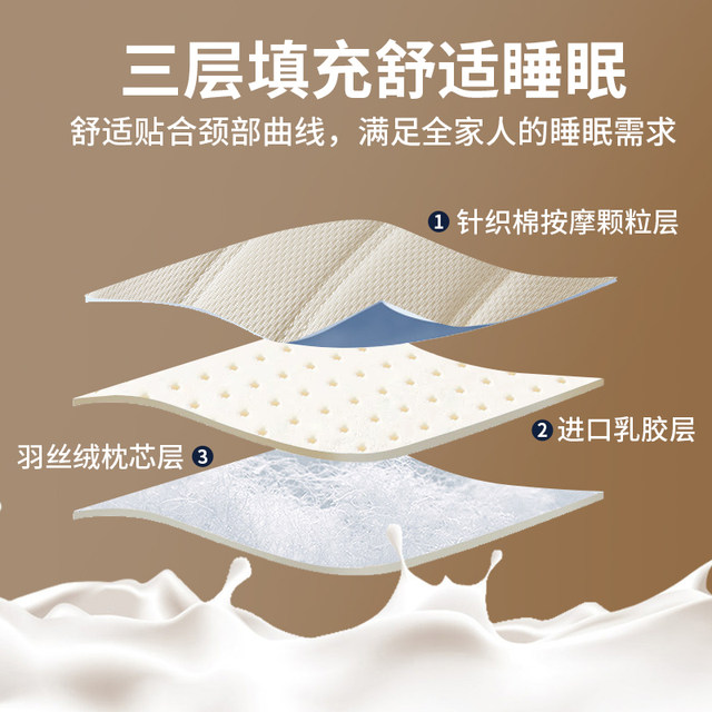 Latex pillow core household pair of cervical spine protection helps sleep protection neck pillow cervical spine pillow official flagship store