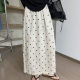 European Station 2025 summer new elastic waist straight-tube slimming polka dot printed skirt versatile literary mid-length skirt