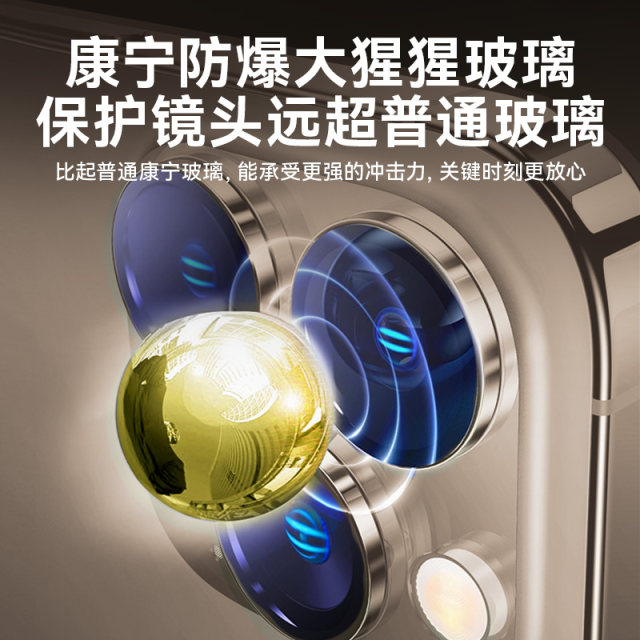 Besie suitable for iPhone17/16 Pro lens film Apple 15 ProMax mobile phone lens protective film 15 rear camera sticker 4 new Corning 13 camera full coverage 12 HD split IP case