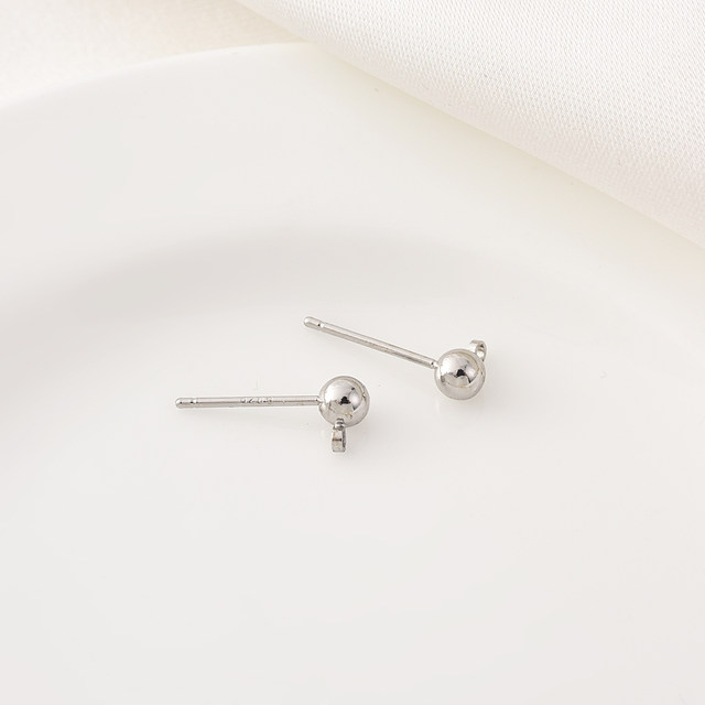 14K gold-filled with open and closed ring bean earrings 925 silver needle handmade diy accessories earrings earrings material