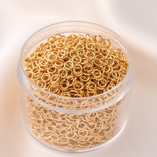 14K bag gold chain ending opening ring handmade DIY bracelet silver connection ring earring ultra-fine white gold C ring