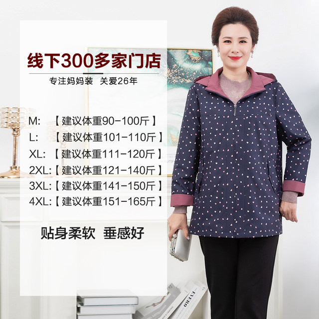 Yibu middle-aged and elderly women's new style contrasting color windbreaker 2025 autumn mid-length mother's windproof jacket