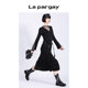 Lapargay Napaja 2023 new women's black skirt personalized fashion asymmetrical mid-length skirt