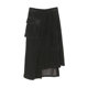 Lapargay Napaja 2023 new women's black skirt personalized fashion asymmetrical mid-length skirt