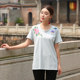 Add fat and larger size women's clothing for summer new style hand-painted ethnic style fat mm sister loose short-sleeved T-shirt