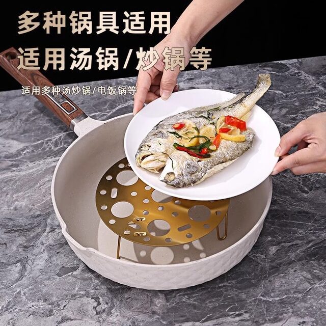 Stainless Steel Rice Rack Folding steaming rack thickened stainless steel household ...
